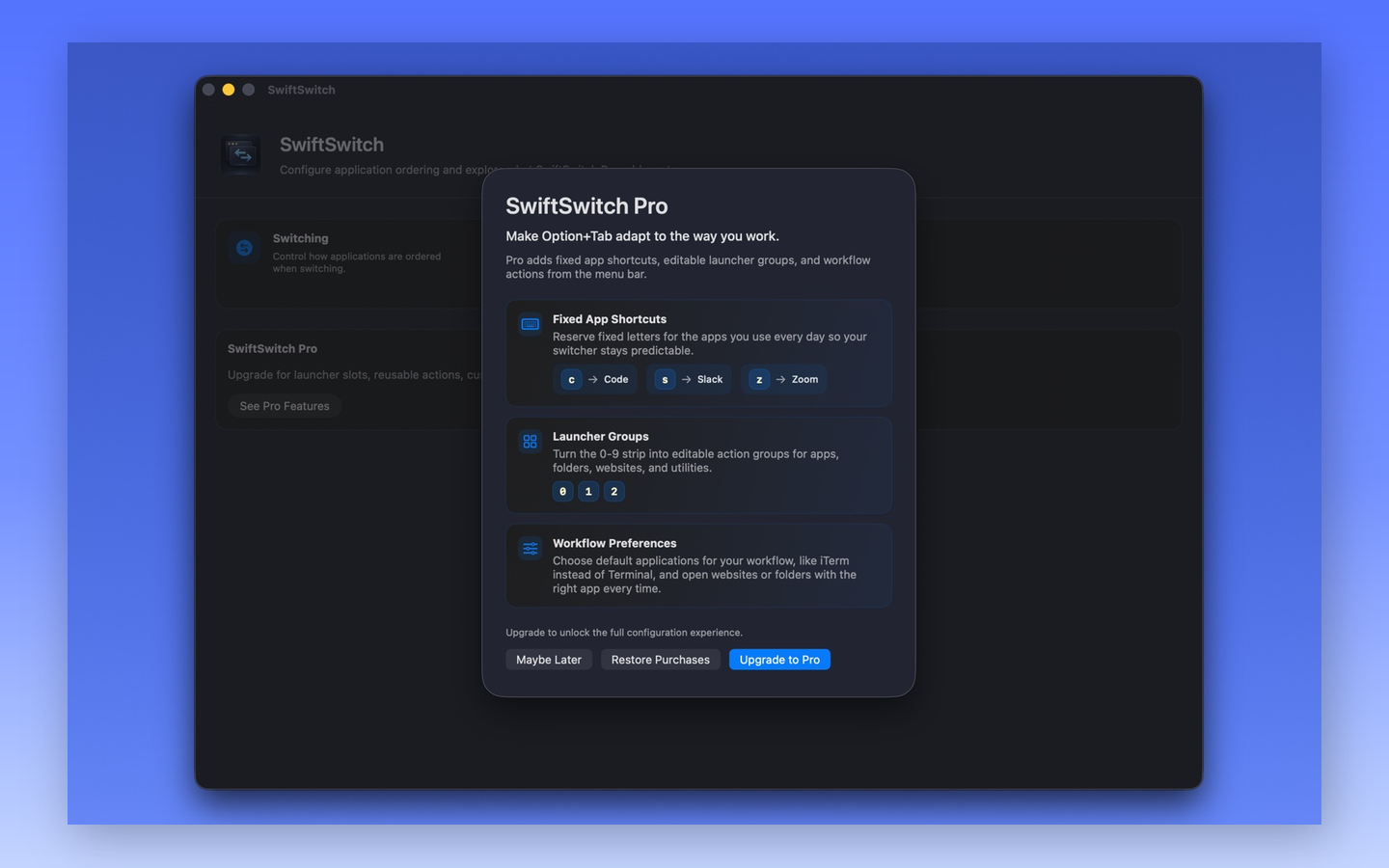 SwiftSwitch Pro screenshot